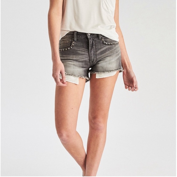 AEO High Waisted Frayed Denim Festival Jeans Size 12 - Picture 2 of 9